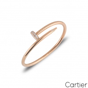 Cartier Rose Gold Diamond Juste Un Clou Bracelet Size 17 B6048517 Cartier Rose Gold Diamond Juste Un Clou Bracelet Size 17 B6048517